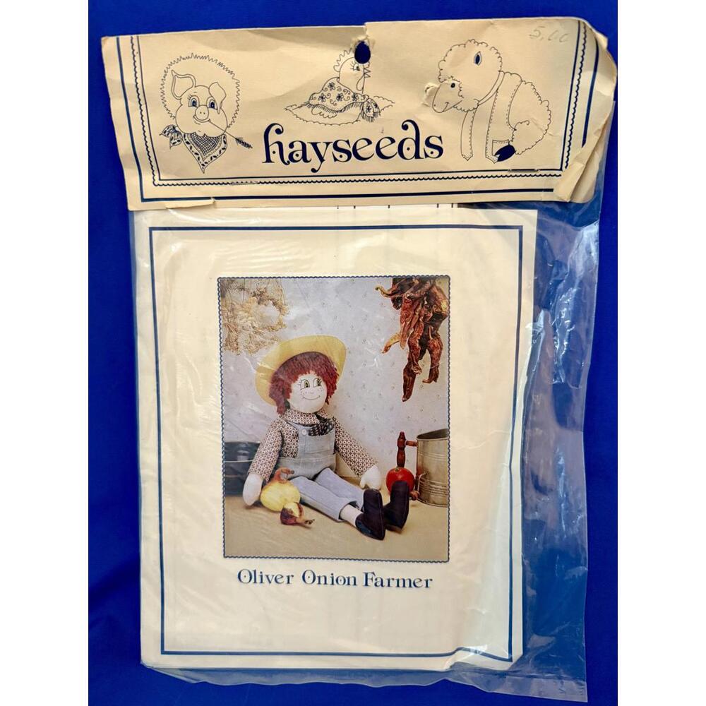 Vintage 1983 Hayseeds Oliver Onion Farmer Doll Sewing Pattern NIP Uncut
